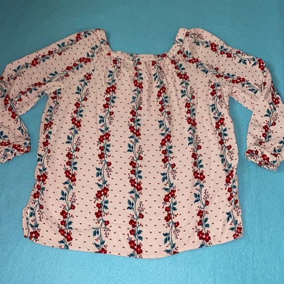 OLD NAVY floral long sleeve button cuffs square neckline size M - Picture 3 of 10